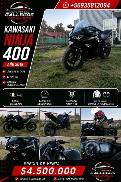 Moto Kawasaki Ninja 400 2019 en excelente estado - miniatura 1