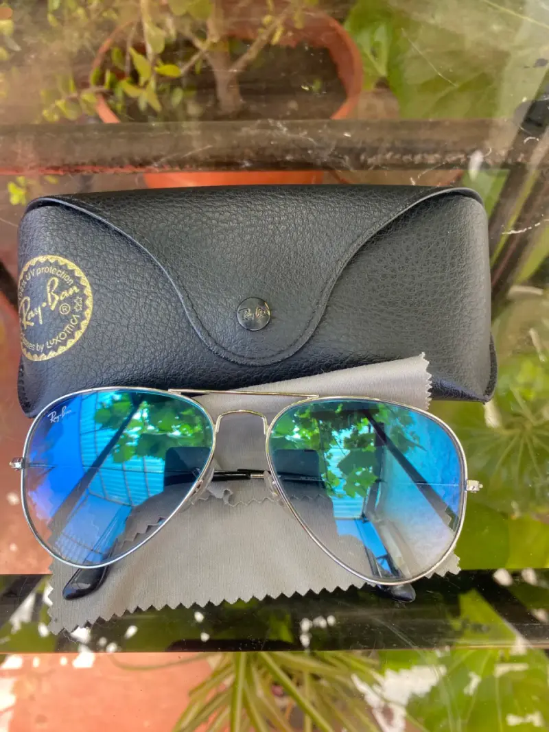Gafas de sol Ray-Ban aviador espejo celeste - 1
