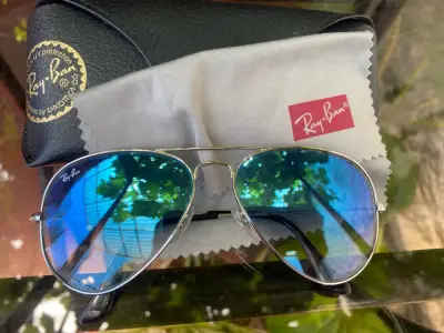 Gafas de sol Ray-Ban aviador espejo celeste - miniatura 3