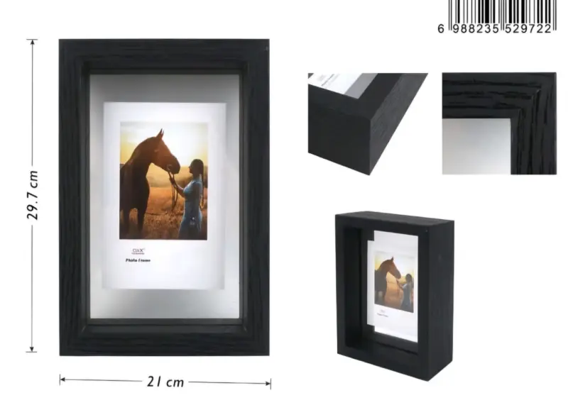 Marco de fotos tipo caja negro 21x29.7 cm
