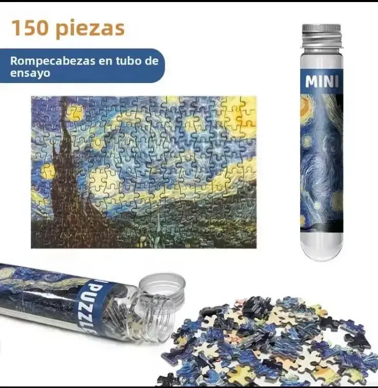 3 Rompecabezas Mini de 150 Piezas en Tubo - 4