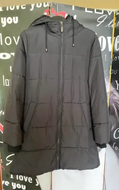 Parka acolchado negro con capucha Americanino - miniatura 1