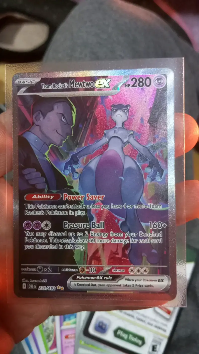 Carta Pokémon Team Rocket's Mewtwo EX