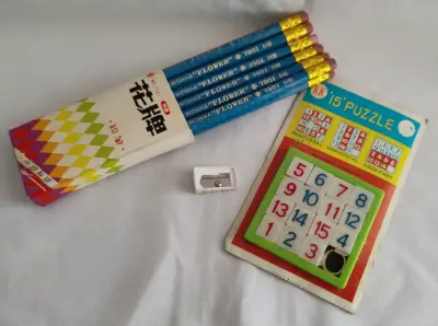Set de lápices y rompecabezas numérico Vintage - miniatura 1