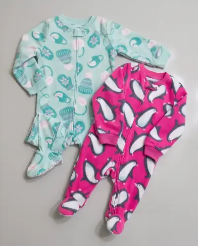 Pijamas de polar para bebé con diseños de invierno - miniatura 3