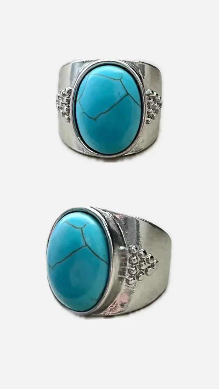 Set de anillos de plata con piedras decorativas - 2