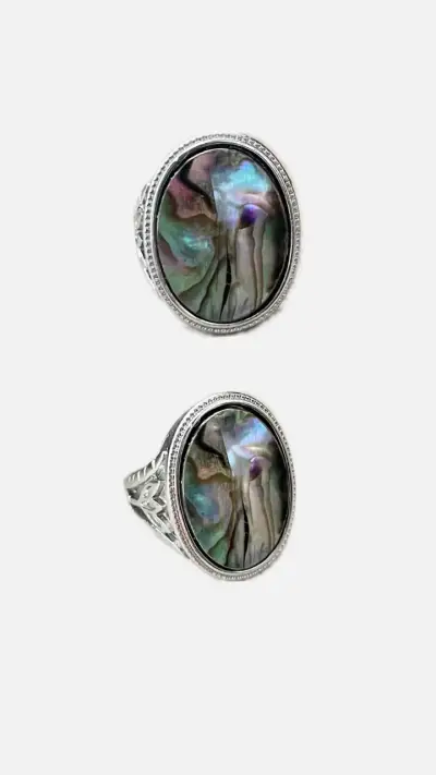Set de anillos de plata con piedras decorativas - miniatura 3