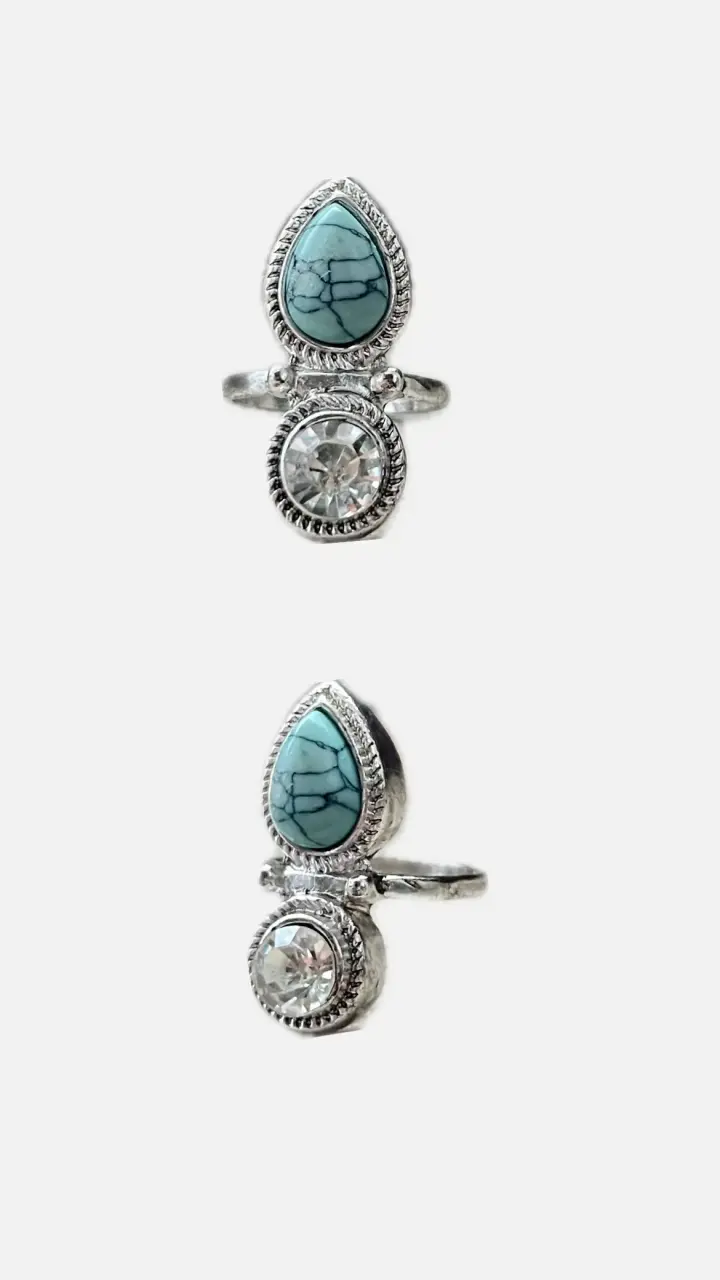 Set de anillos de plata con piedras decorativas - 4