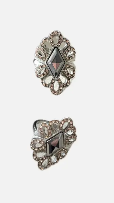 Set de anillos de plata con piedras decorativas - miniatura 5