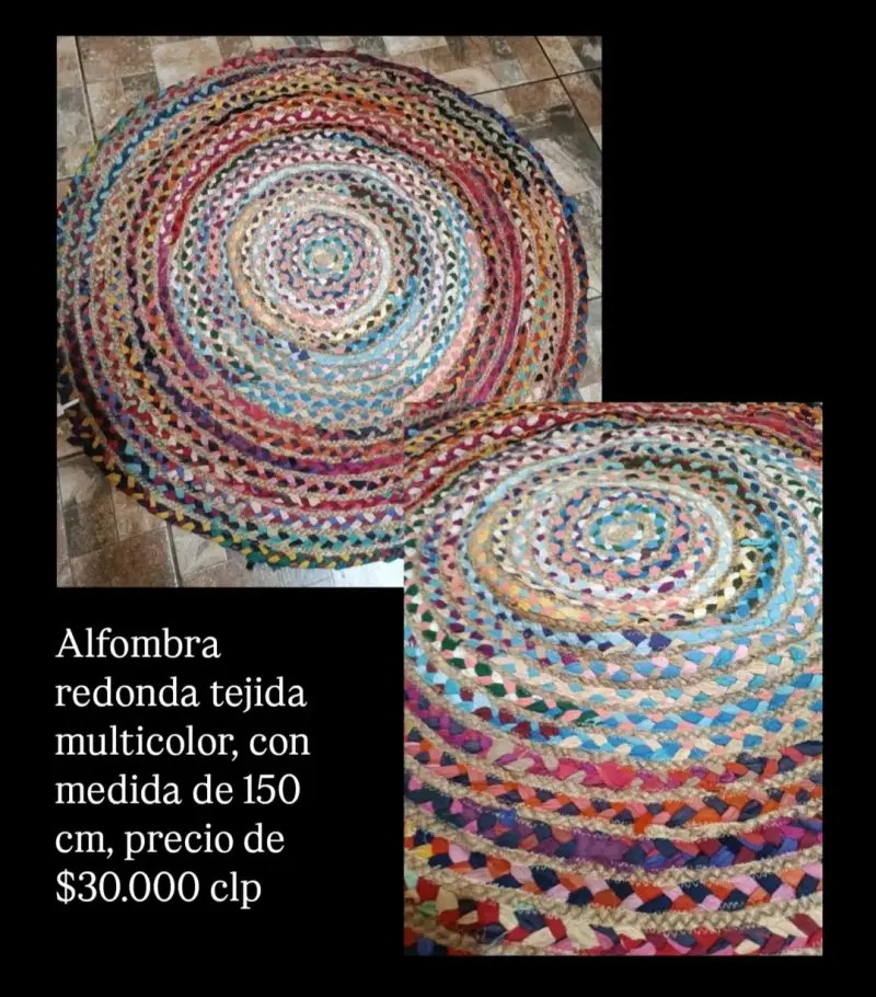 Alfombra tejida multicolor