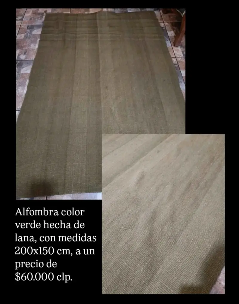Alfombra de lana verde