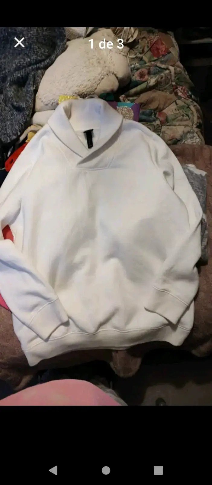 Polerón blanco unisex en buen estado