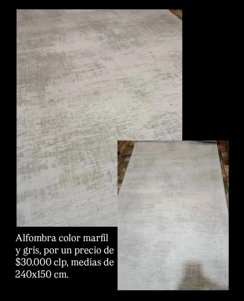 Alfombra color marfil y gris