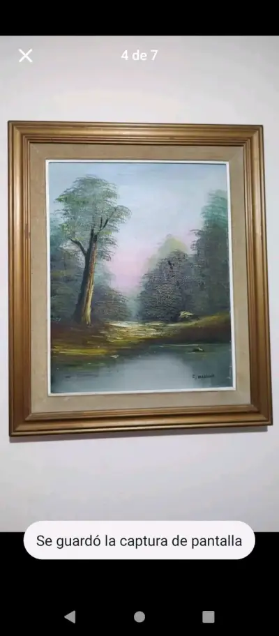 Cuadro de paisaje con marco de madera - miniatura 2