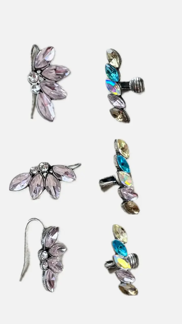 Set de aros con cristales multicolor - 1