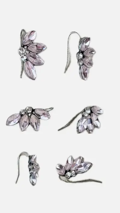 Set de aros con cristales multicolor - miniatura 3