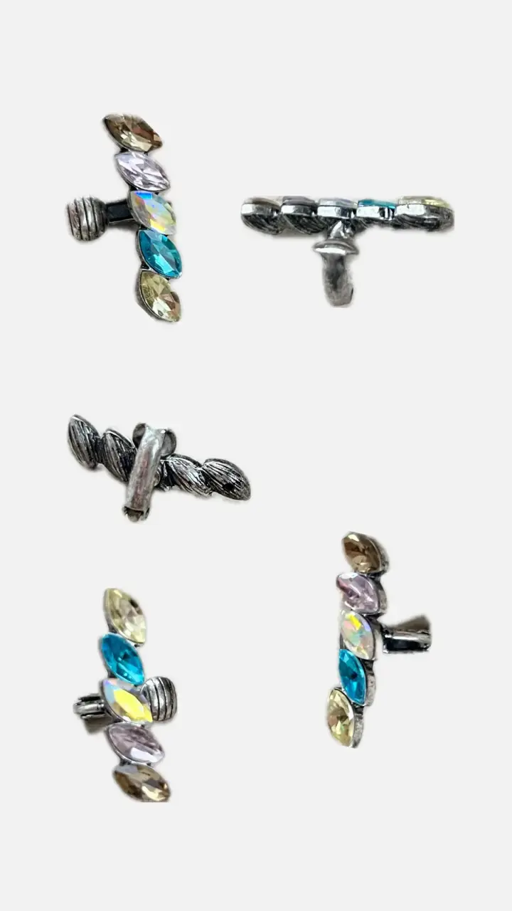 Set de aros con cristales multicolor - 4