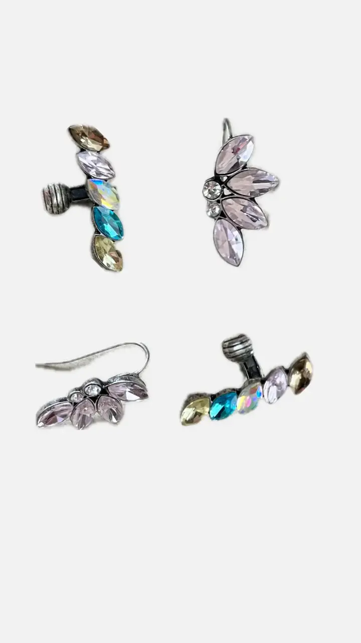 Set de aros con cristales multicolor - 5
