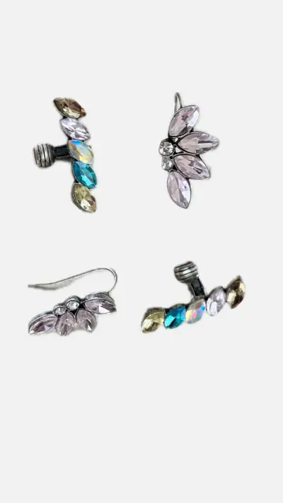 Set de aros con cristales multicolor - miniatura 5