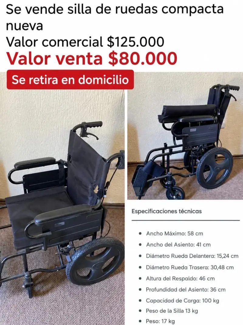 Silla de ruedas compacta en venta