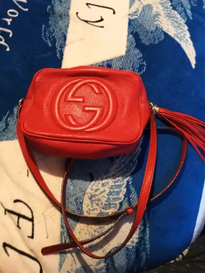Bolso de cuero rojo para mujer Gucci - miniatura 1
