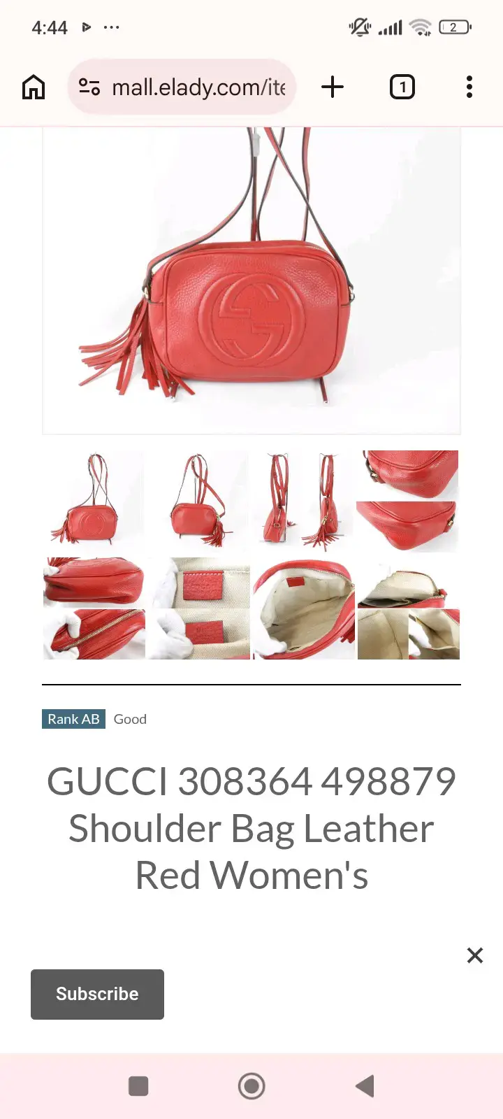 Bolso de cuero rojo para mujer Gucci - 4