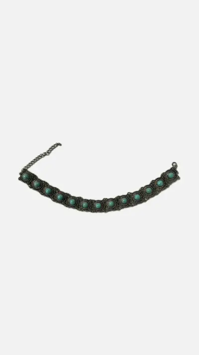 Choker vintage con piedras turquesas - miniatura 1