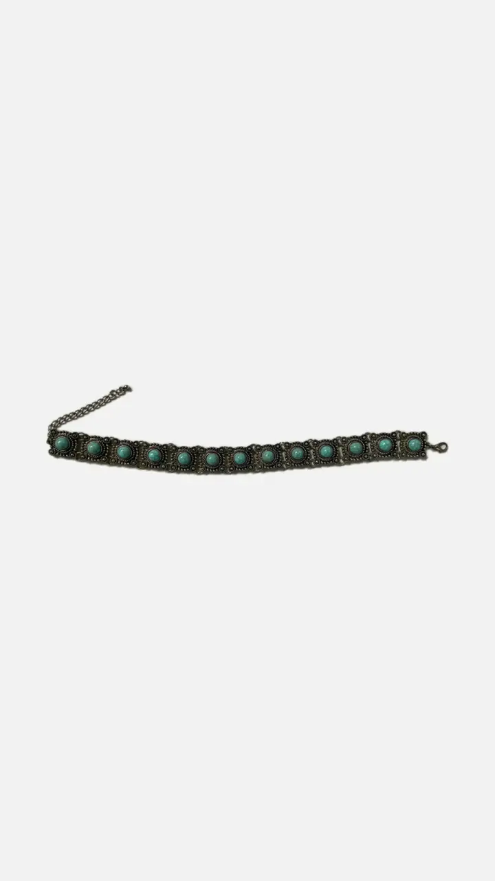 Choker vintage con piedras turquesas - 3