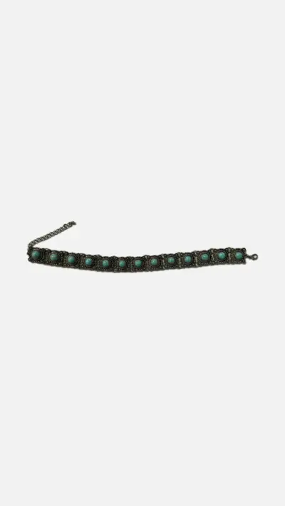 Choker vintage con piedras turquesas - miniatura 3
