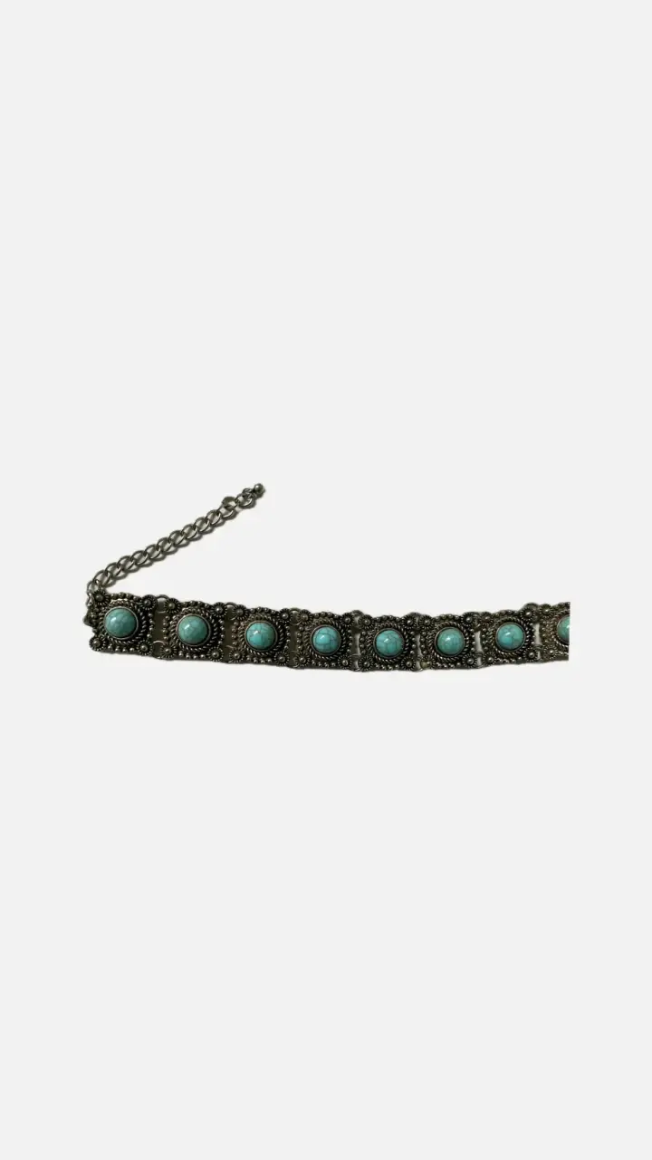 Choker vintage con piedras turquesas - 4