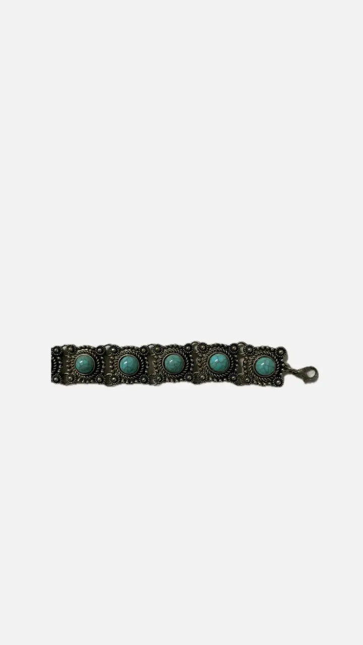 Choker vintage con piedras turquesas - 5
