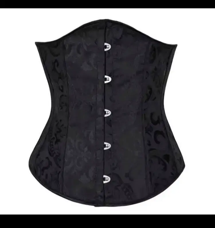 Corset negro con diseño floral elegante - 1