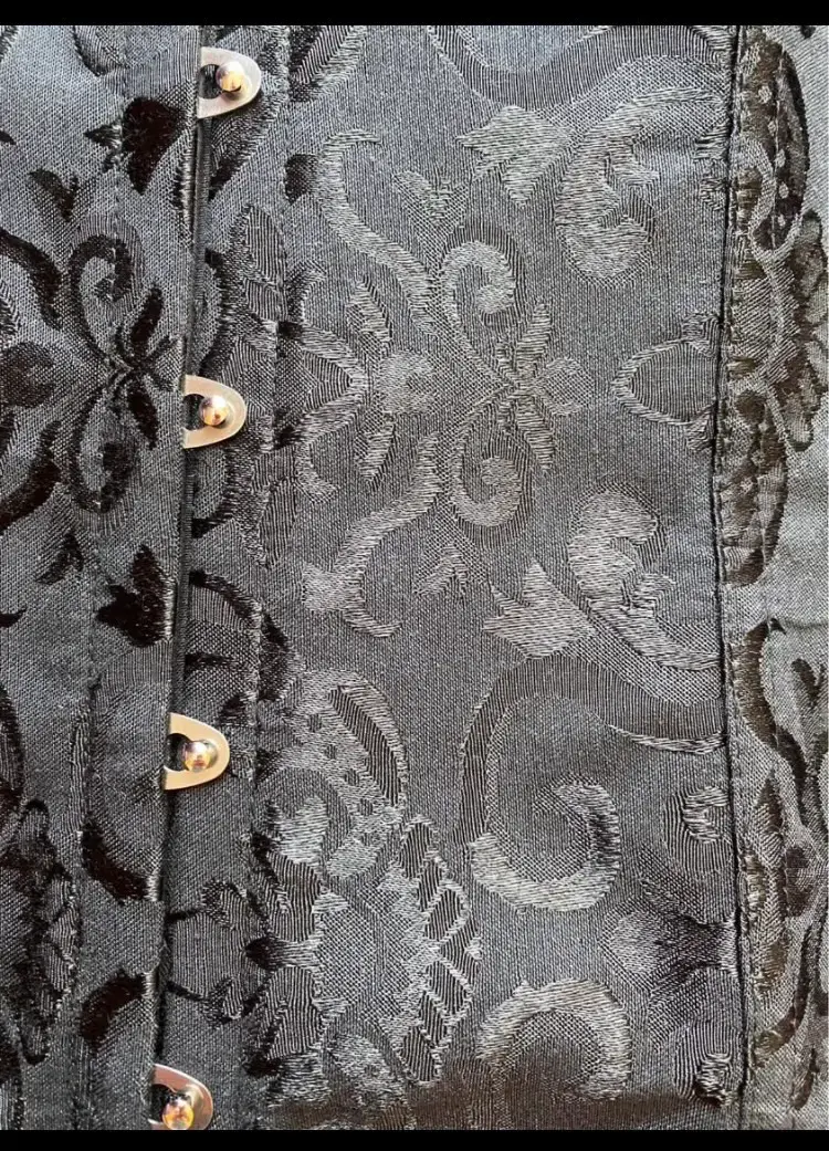 Corset negro con diseño floral elegante - 6