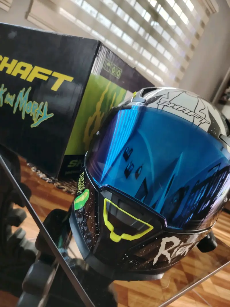 Casco de Moto Shaft Rick and Morty con Visor Azul - 7