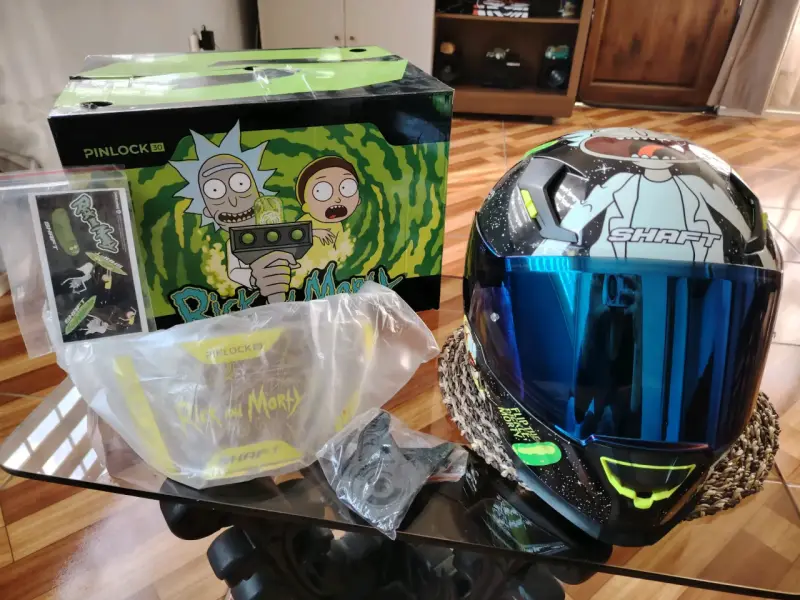 Casco de Moto Shaft Rick and Morty con Visor Azul - 12