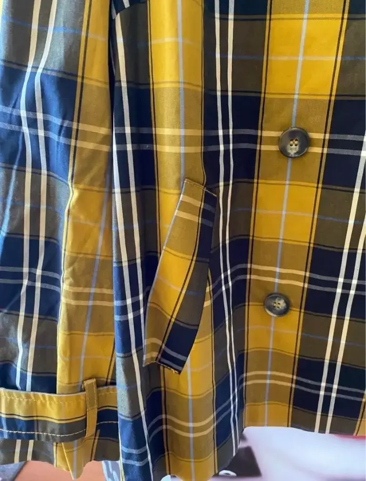 Chaqueta de cuadros amarillo y azul - 3