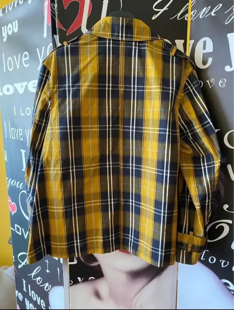 Chaqueta de cuadros amarillo y azul - 5