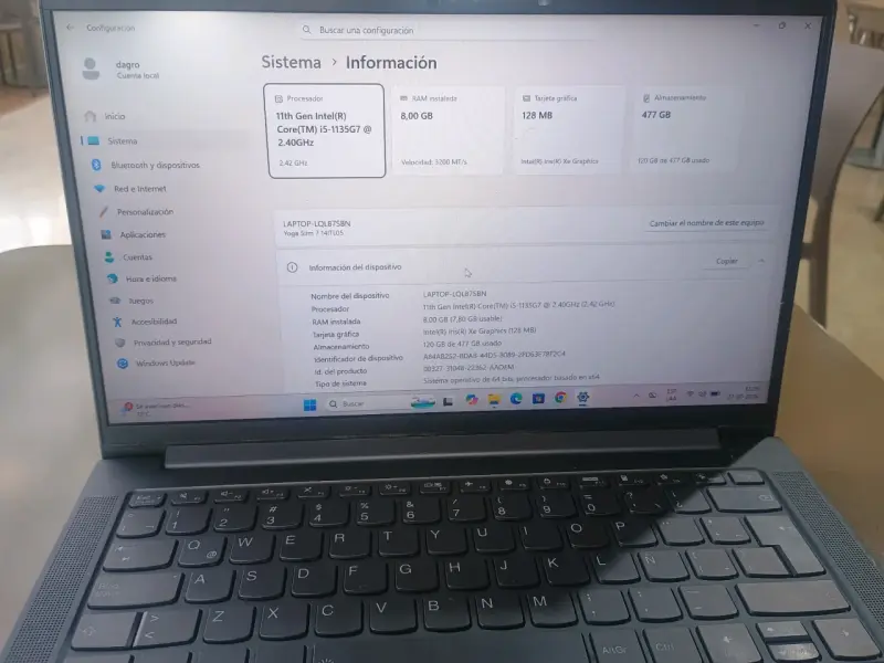 Laptop Lenovo Yoga Slim 7 14ITL05 Intel i5 8GB RAM - 1