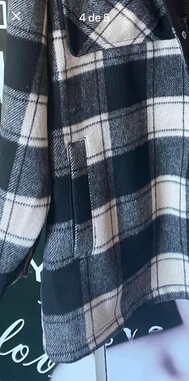 CChaqueta de franela a cuadros para hombre - 4