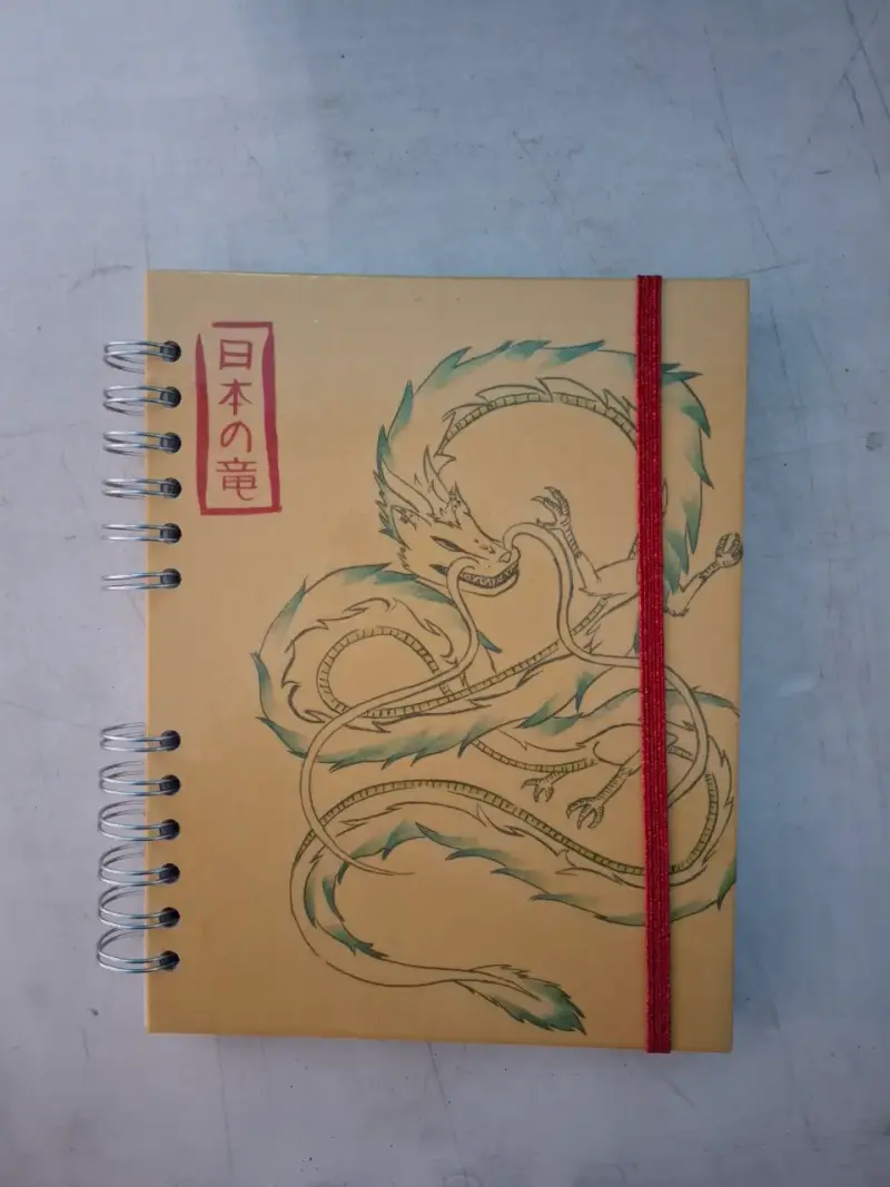 Cuaderno de espiral con diseño de dragón japonés - 1
