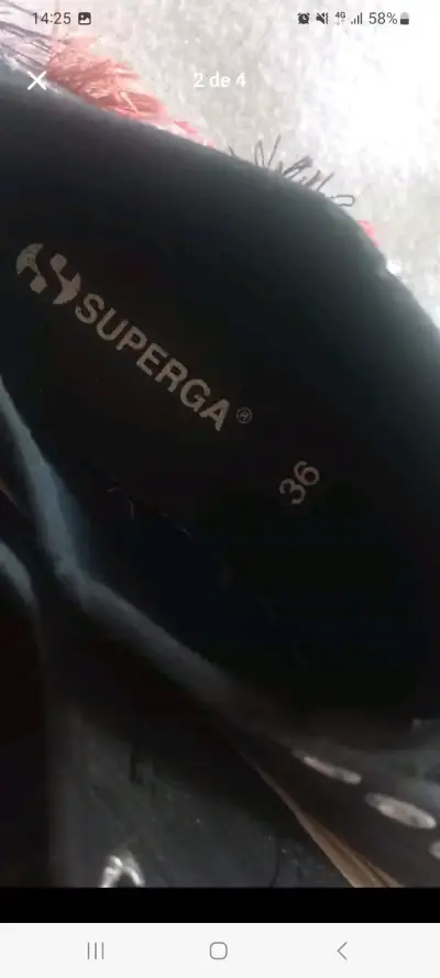 Zapatillas negras bordadas Superga talla 36 - miniatura 2