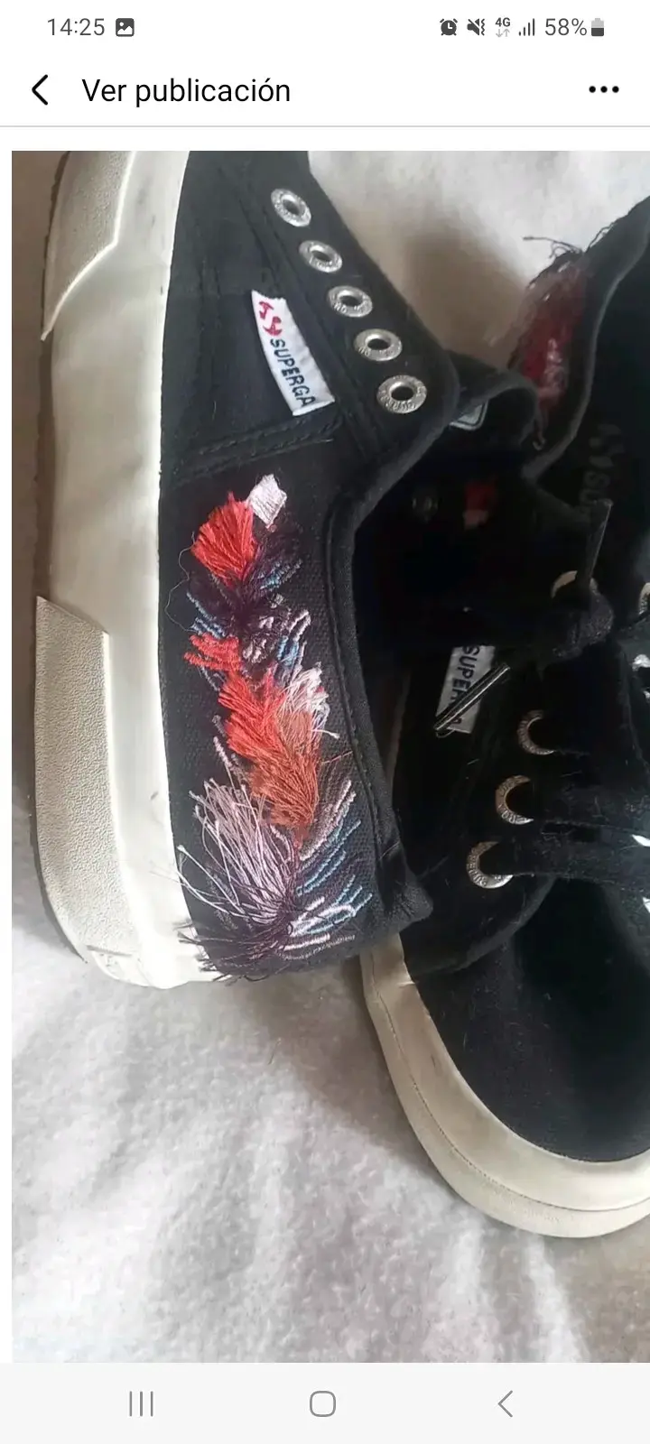 Zapatillas negras bordadas Superga talla 36 - 4