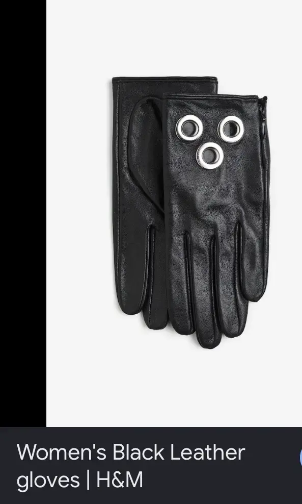 Guantes de cuero negro H&M - 1