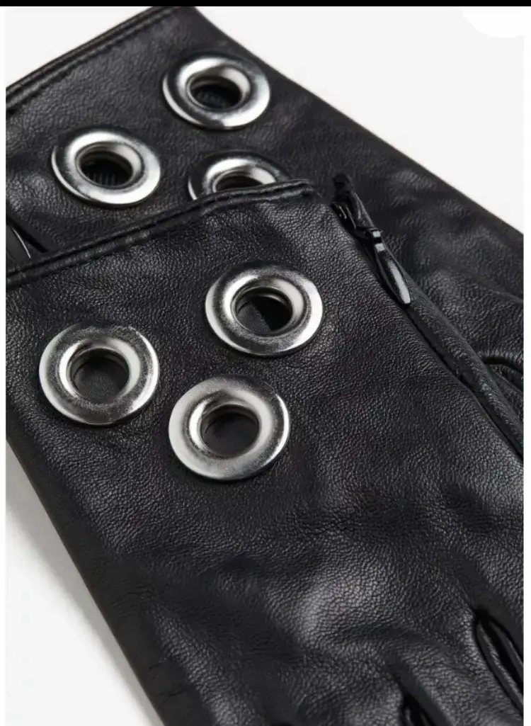 Guantes de cuero negro H&M - 4