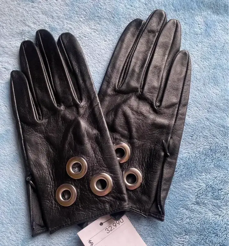Guantes de cuero negro H&M - 6