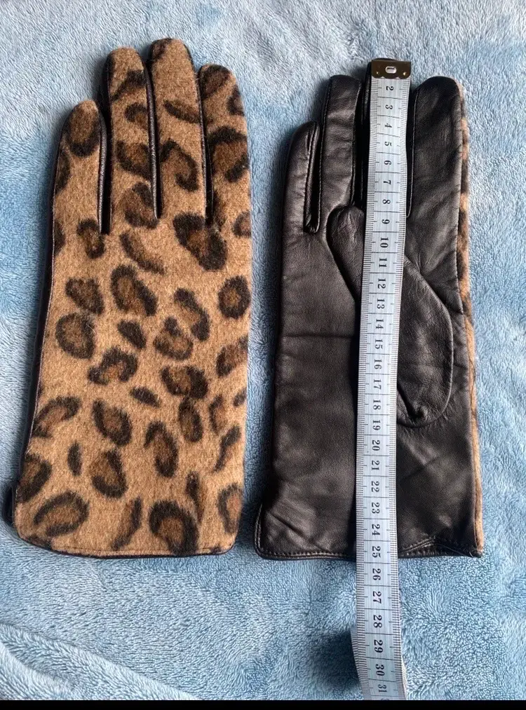 Guantes de Leopardo cuero talla L - 3