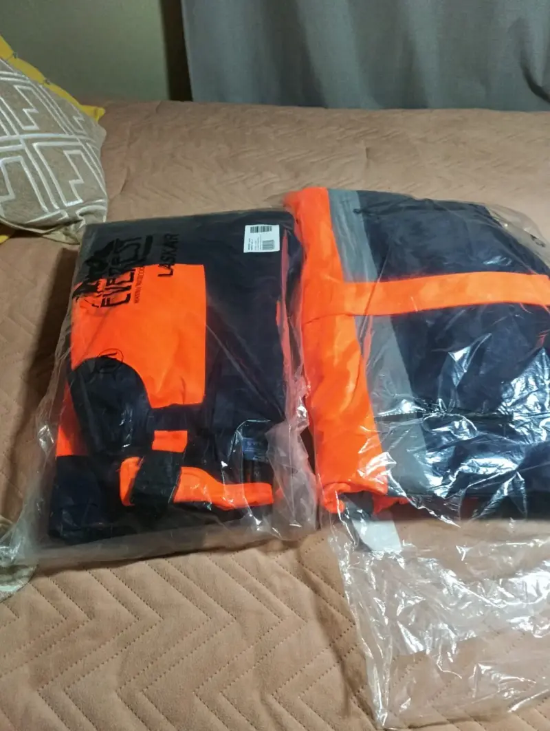 Traje de trabajo reflectante naranja y azul - 1
