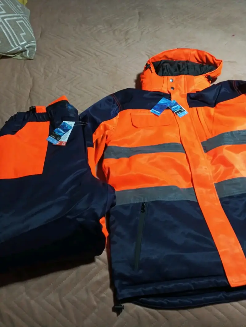 Traje de trabajo reflectante naranja y azul - 2