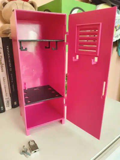 Mini casillero de plastico rosa con candado - miniatura 3