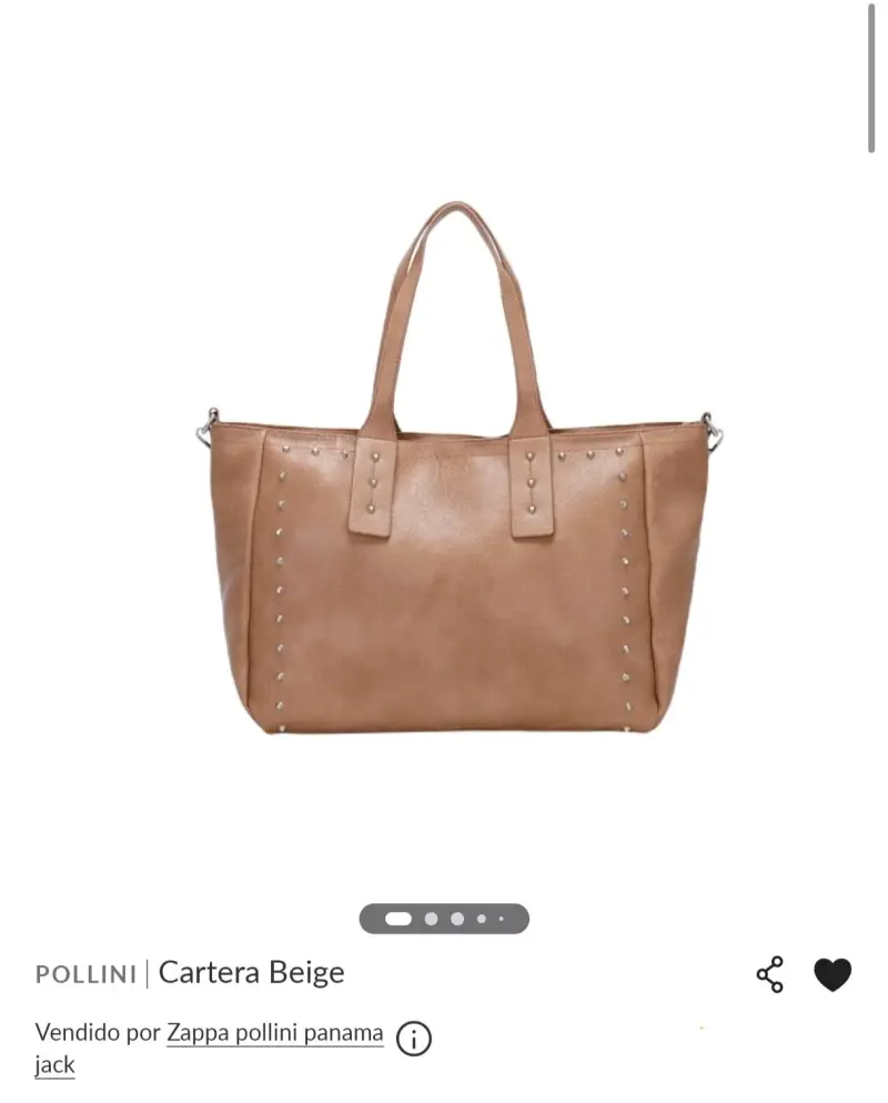 Cartera Pollini Beige con Tachuelas - 1